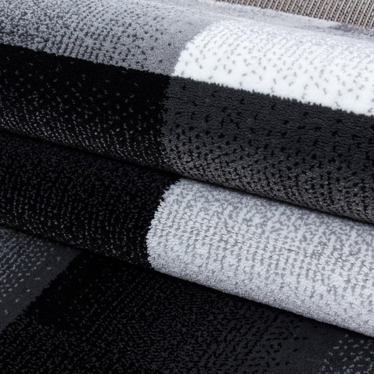TEPPICH Kurzflor ASPEN in Schwarz, abstrakt kariert, 80 x 300 cm - Schwarz, Textil (300/80cm) - KADIMA DESIGN