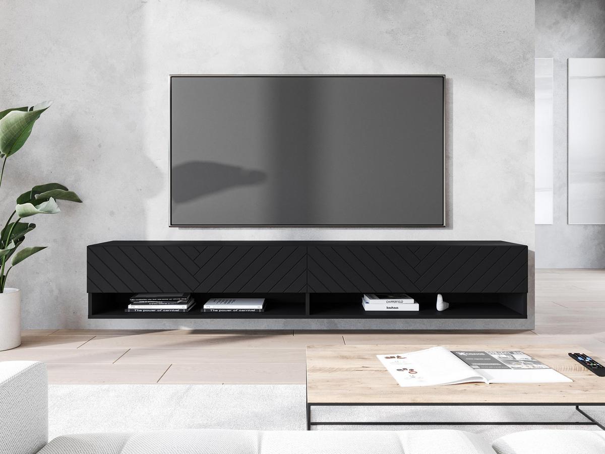 TV-LOWBOARD A180 MDF - Graphitfarben/Schwarz, Holzwerkstoff/Kunststoff (180/30/33cm) - MIRJAN24