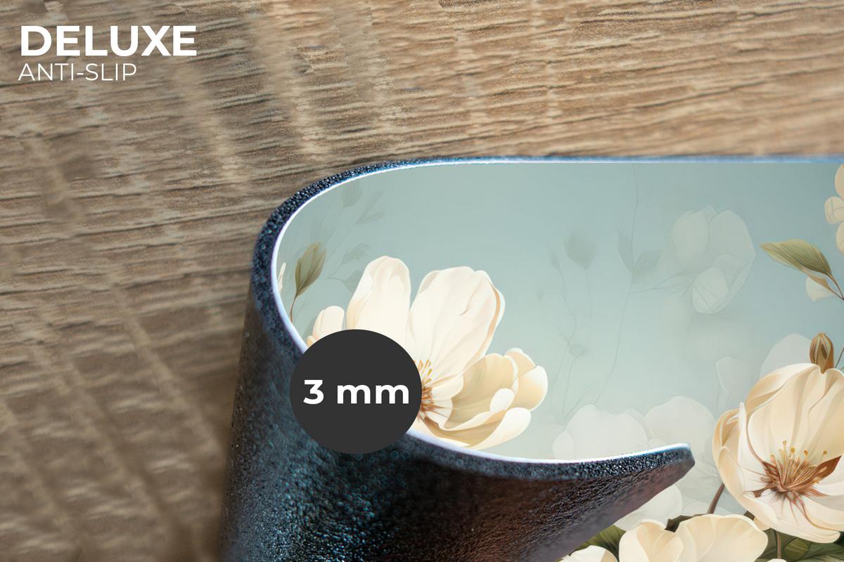 PLATZSETS 6er-Set Blumen - Weiß - Natur - Vintage Tischunterlage 45x30 cm - Magnolie, Kunststoff (0.3/45/30cm) - MuchoWow