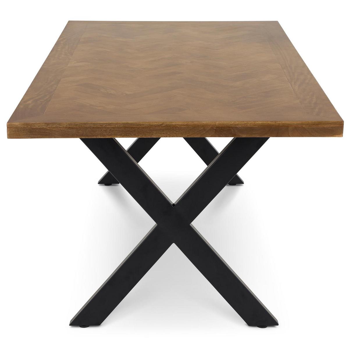 ESSTISCH SAKANA schwarz, hellbraun - Schwarz, Metall (100/200/75cm) - IDIMEX