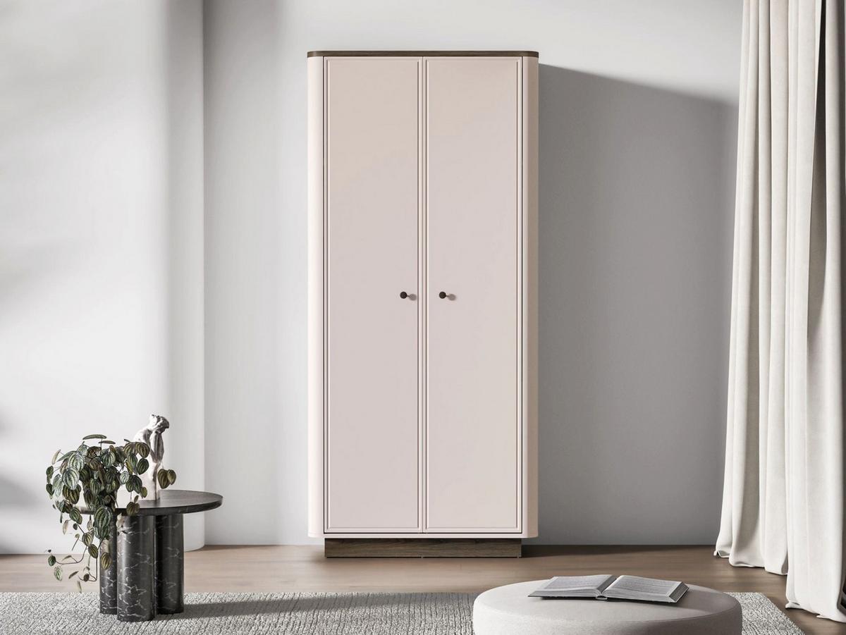 KLEIDERSCHRANK Vilavio Kaschmir/Eicheoptik, 92 cm - Taupe/Dunkelbraun, Holzwerkstoff/Metall (91.6/191.5/53cm) - Selsey