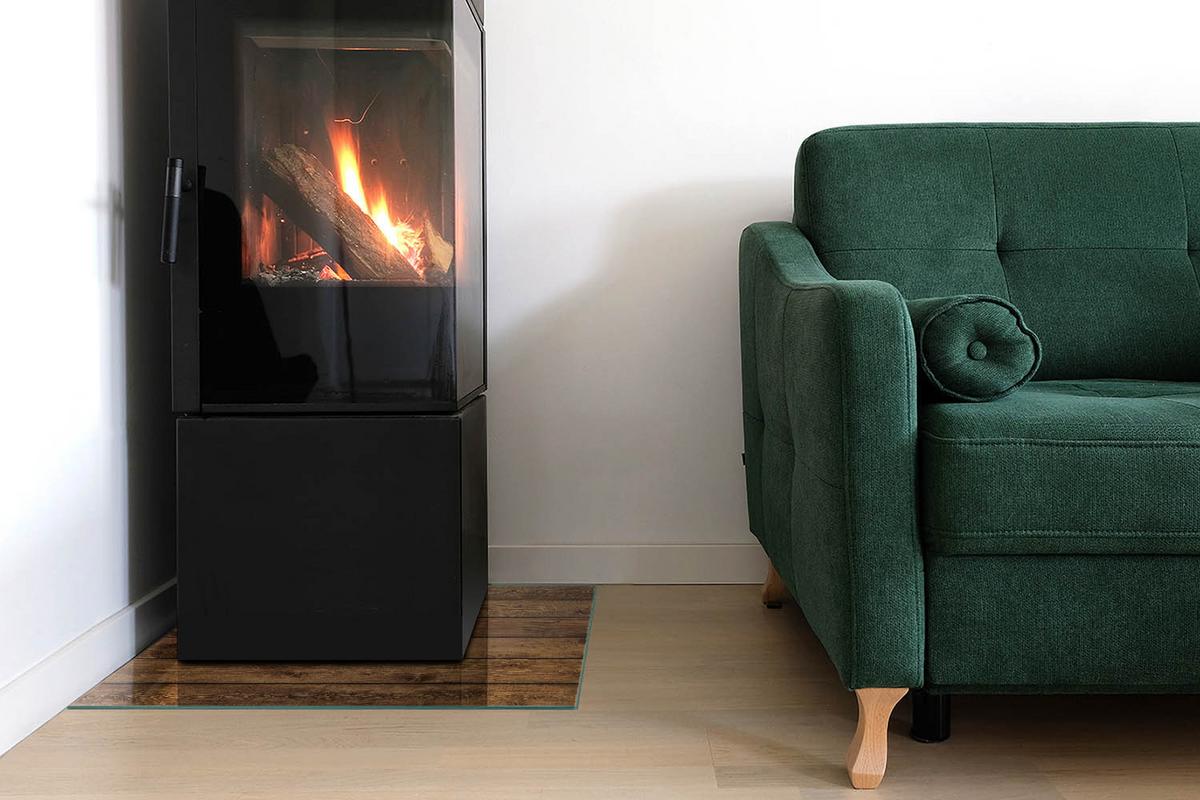 GLASPLATTE für Kamin 50x50 cm - Braun, Glas (50/50/0.4cm) - TULUP