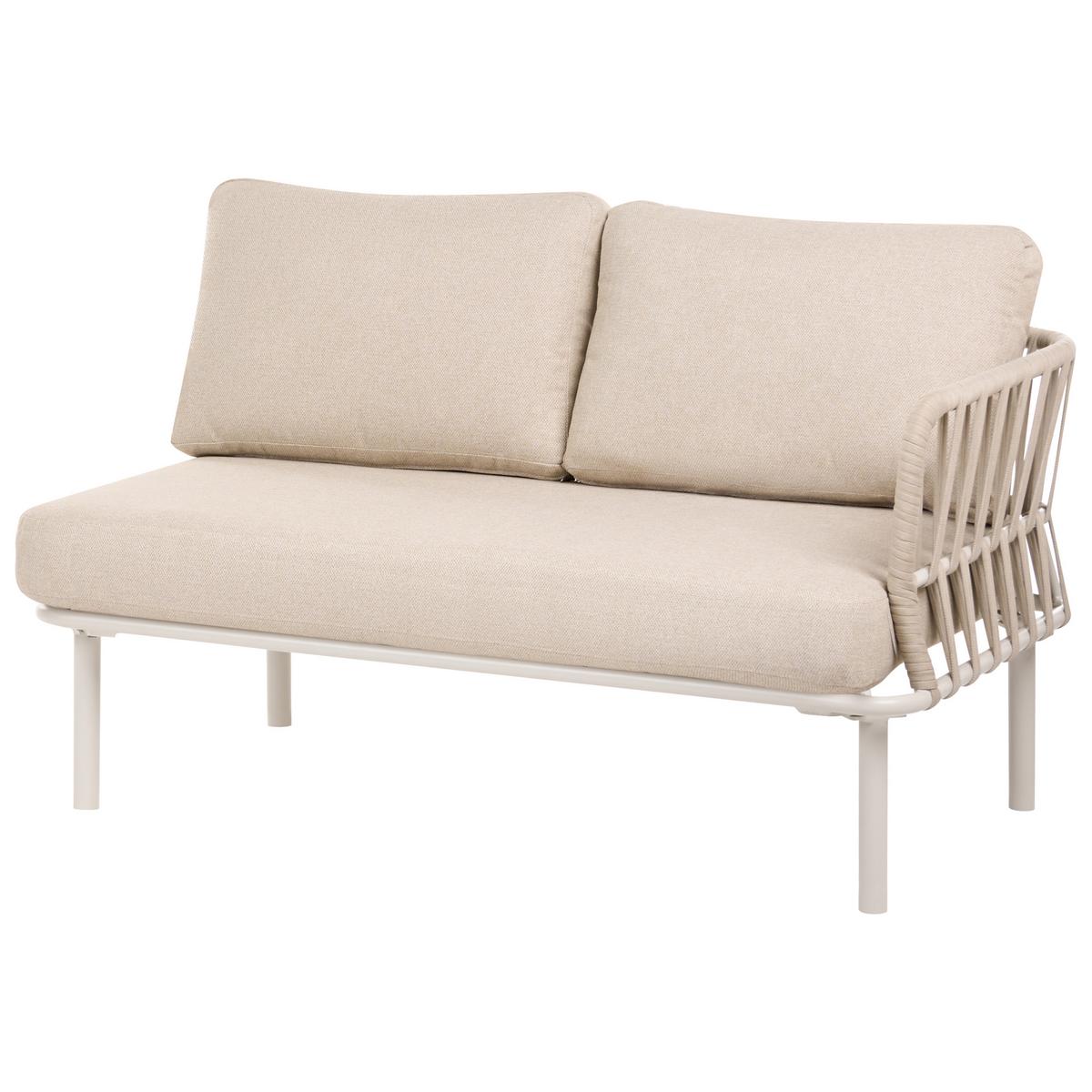 GARTEN Ecksofa mit Tisch 3-Sitzer Metall Beige rechtsseitig Orte - Beige, Metall - Beliani