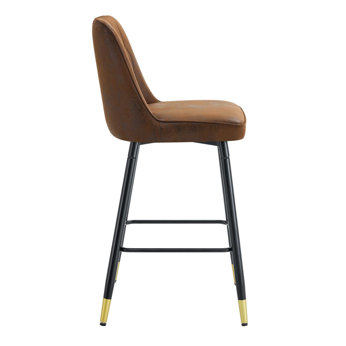 BARHOCKER 2er set stoff metall mit fußstütze - Braun, Textil (42/100/45cm) - Urban Meuble
