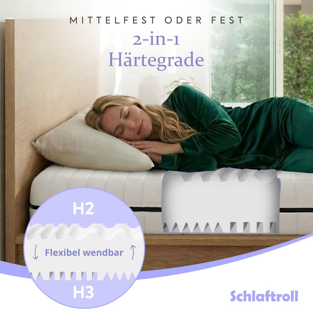KALTSCHAUMMATRATZE 140x200 18 cm H3 für eine festere Unterstützung - Weiß, Textil (140/200cm) - Schlaftroll