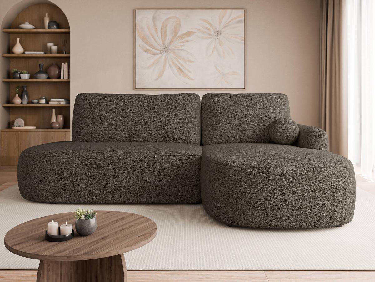 ECKSOFA Loridu O Premium, Seite: Rechts - Wengefarben/Schwarz, Holz/Kunststoff (174/274cm) - MIRJAN24