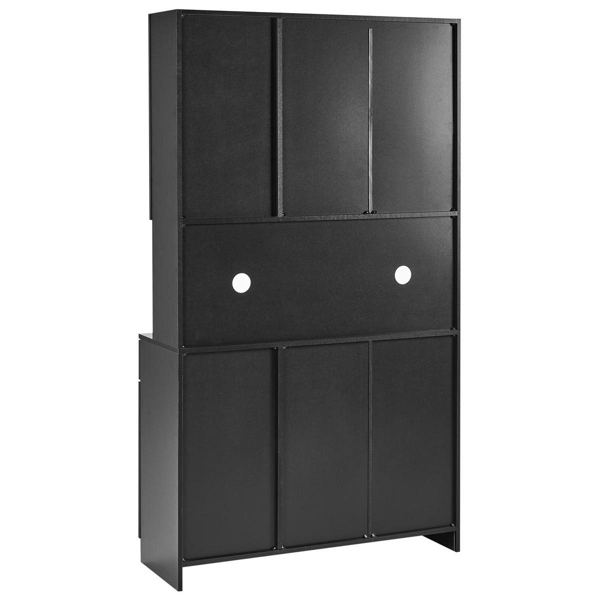 VITRINE mit Glastüren 100 cm Schwarz Langford - Schwarz, Holzwerkstoff (100/178/38cm) - Beliani