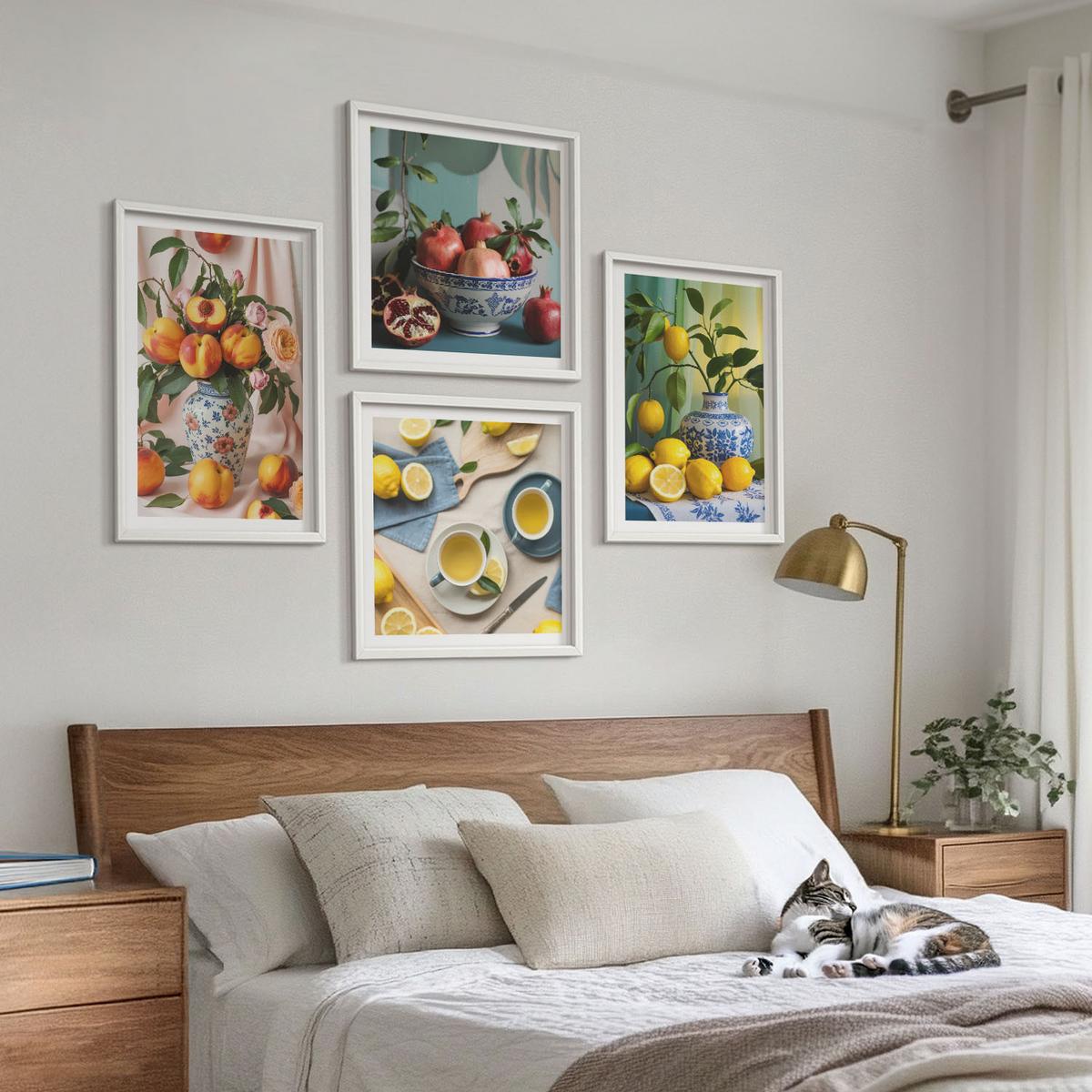 BILDER SET 4er Set - 50x50 cm & 40x60 cm Weißer Rahmen - Matisses stilvolle Figuren - Weiß, Kunststoff (50/50cm) - TULUP