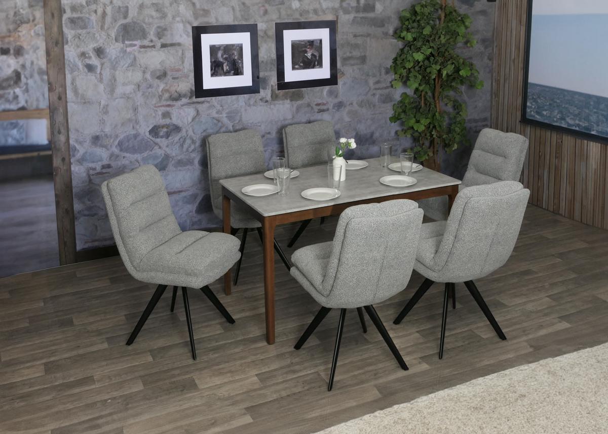 ESSZIMMERSTUHL Grau 6er-Set - Hellgrau/Grau, Textil (48/92/68cm) - MCW