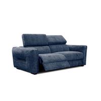 SOFA CALVERA 3-Sitzer mit 1 Relaxfunktion, dunkelblau - Dunkelblau, Holzwerkstoff/Textil (204/79/106cm) - Wozimo