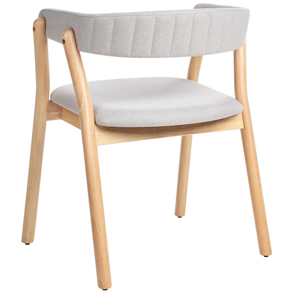 ESSZIMMERSTUHL 2er-Set Hellgrau Mylo - Hellgrau/Braun, Textil (58/77/56cm) - Beliani