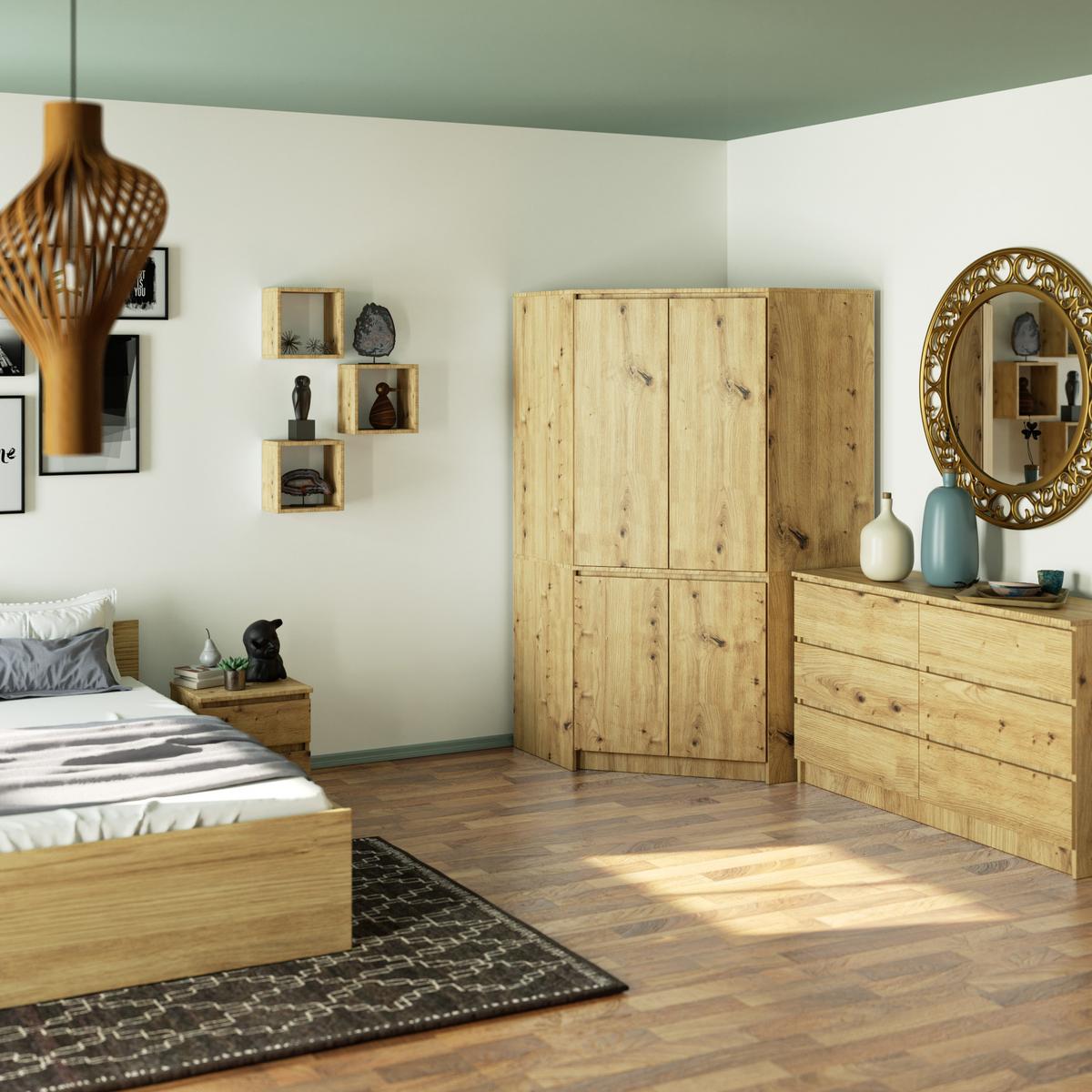KLEIDERSCHRANK Eiche Artisan 180/100/50 - Eiche Artisan, Holzwerkstoff (100/180/50cm) - RAUMHIRSCH FURNITURE