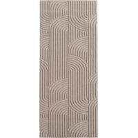 TEPPICH Flachgewebe LANGAU in Beige, mit geometrischen Bögen, 80 x 250 cm - Beige, Textil (250/80cm) - KADIMA DESIGN