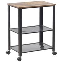 SERVIERWAGEN Braun/Schwarz Bolzano - Schwarz/Braun, Holzwerkstoff/Metall (60/78/40cm) - Beliani