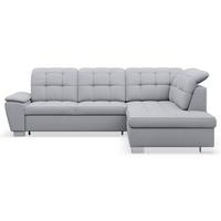 ECKSOFA Jamaal Hellgrau rechtsseitig - Hellgrau/Schwarz, Textil (212/258cm) - Selsey