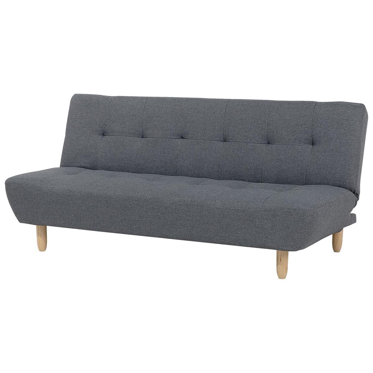 3-SITZER-SCHLAFSOFA dunkelgrau Alsten - Hellbraun/Dunkelgrau, Textil (182/80/83cm) - Beliani