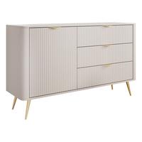 SIDEBOARD Lante 1D3S - Beige/Goldfarben, Holzwerkstoff/Metall (139/82/38cm) - MIRJAN24