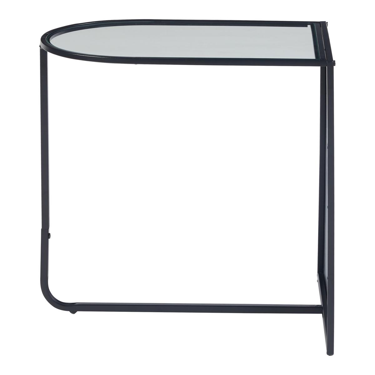 BEISTELLTISCH Ulvik - Schwarz, Glas/Metall (35/50/50cm) - [en.casa]