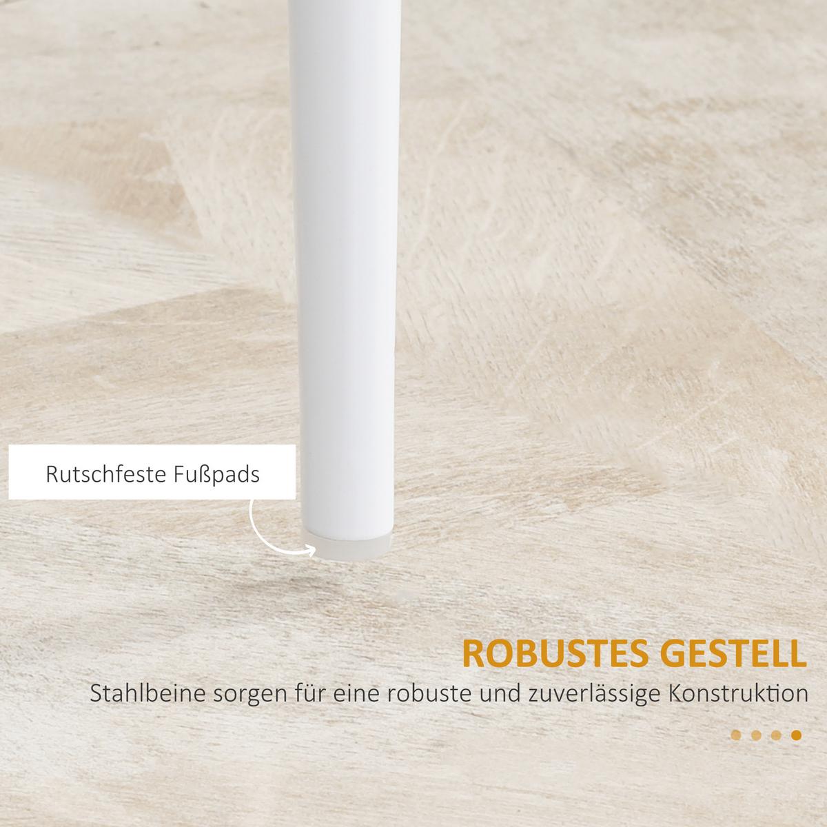 ESSZIMMERSTÜHLE, Kunstleder, Stahl, Weiß - Weiß, Kunststoff (50/97/41cm) - HOMCOM