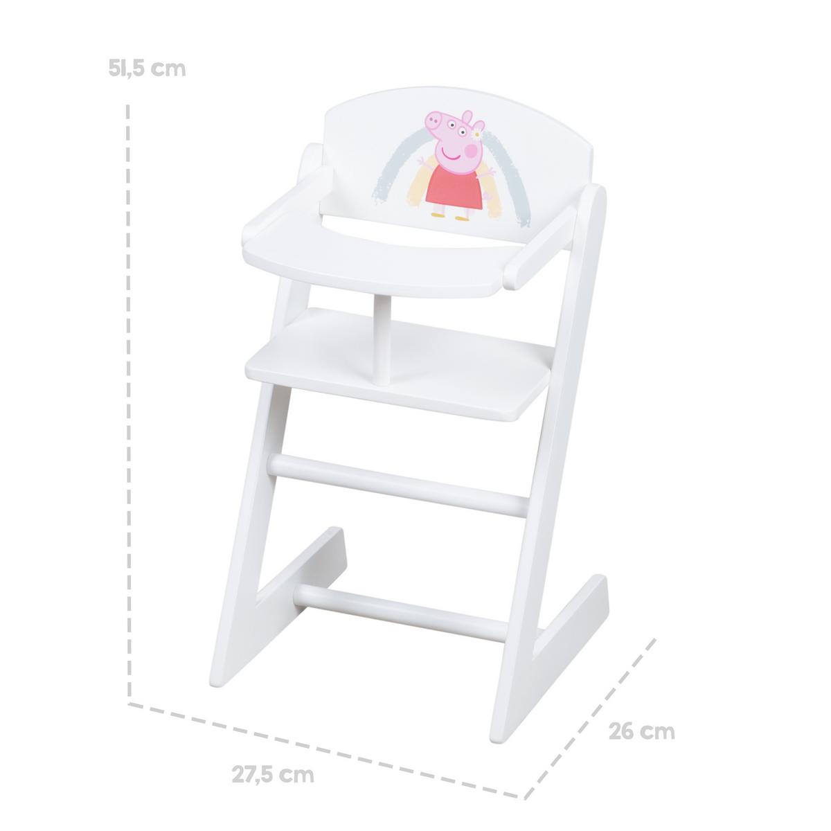 PUPPENHOCHSTUHL Peppa Pig - Weiß, Holzwerkstoff (27.5/52/34cm) - Roba