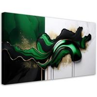 LEINWANDBILD Grüne moderne Abstraktion mit Gold 100x50cm - Grün, Textil (100/50cm) - Feeby