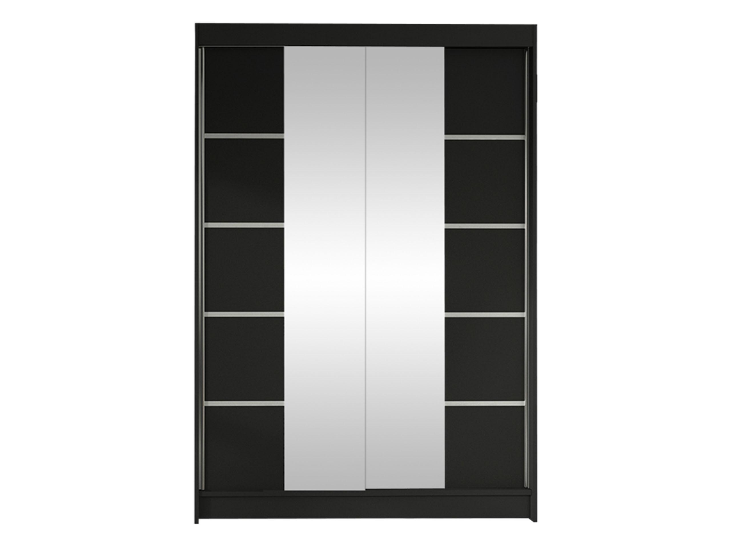 SCHWEBETÜRENSCHRANK Lino V - Schwarz, Holzwerkstoff/Metall (120/200/58cm) - MIRJAN24