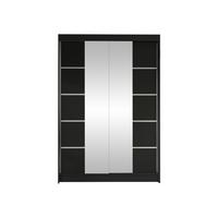 SCHWEBETÜRENSCHRANK Lino V - Schwarz, Holzwerkstoff/Metall (120/200/58cm) - MIRJAN24