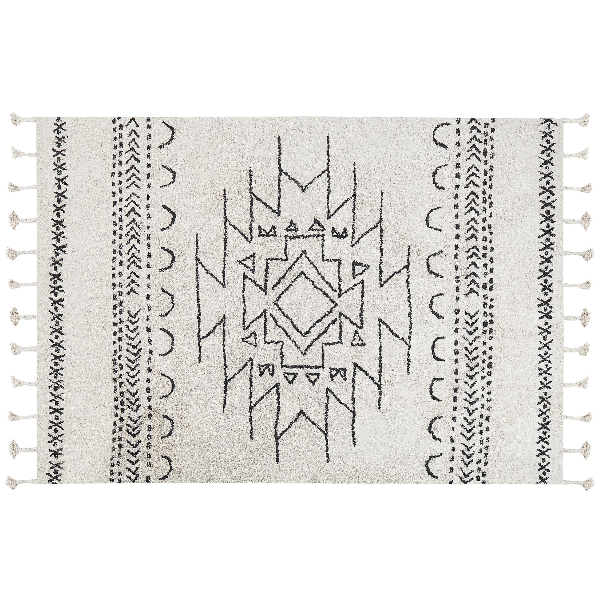 KURZFLOR-TEPPICH Khouribga 200/140 cm - Weiß, Textil (140/200cm) - Beliani