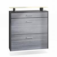 SCHUHSCHRANK Malea Fronten in Avola-Anthrazit - Anthrazit, Holzwerkstoff (89/96/23cm) - Vladon