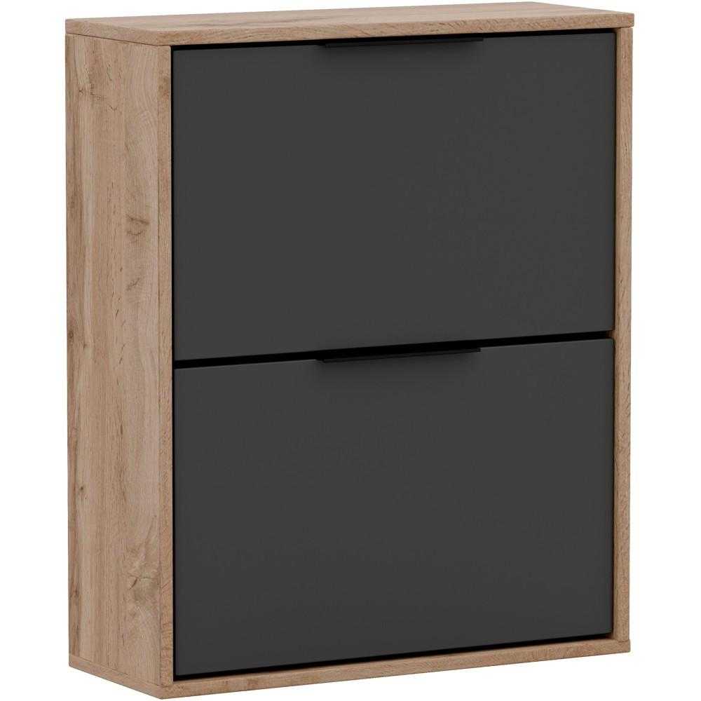 SCHUHSCHRANK Muno mit 2 Türen, eiche Wotan - Eiche Wotan, Holzwerkstoff (60/87.5/30cm) - Beautysofa