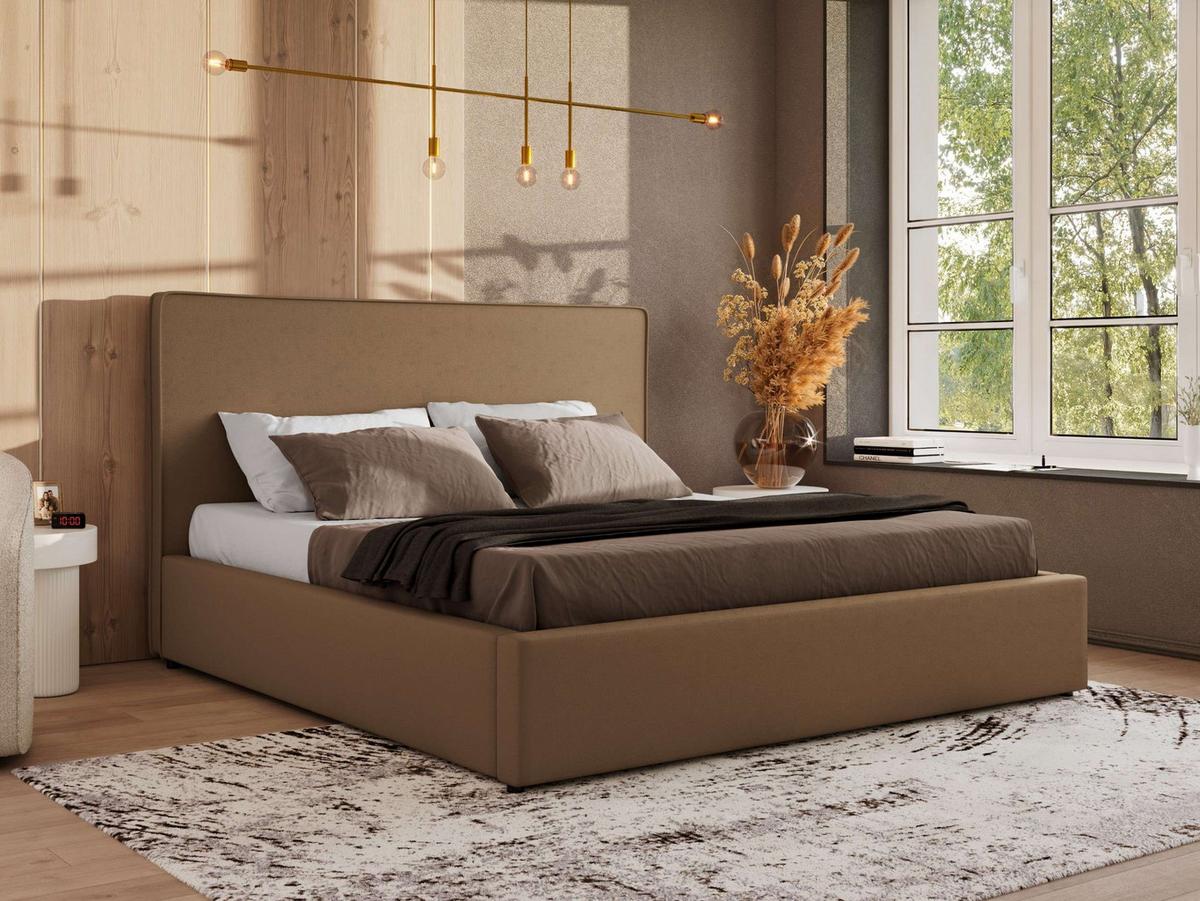 POLSTERBETT CORIVO CLASSIC 140/200 - Braun Kunstleder - ohne Matratze - Braun, Textil (140/200cm) - MKS
