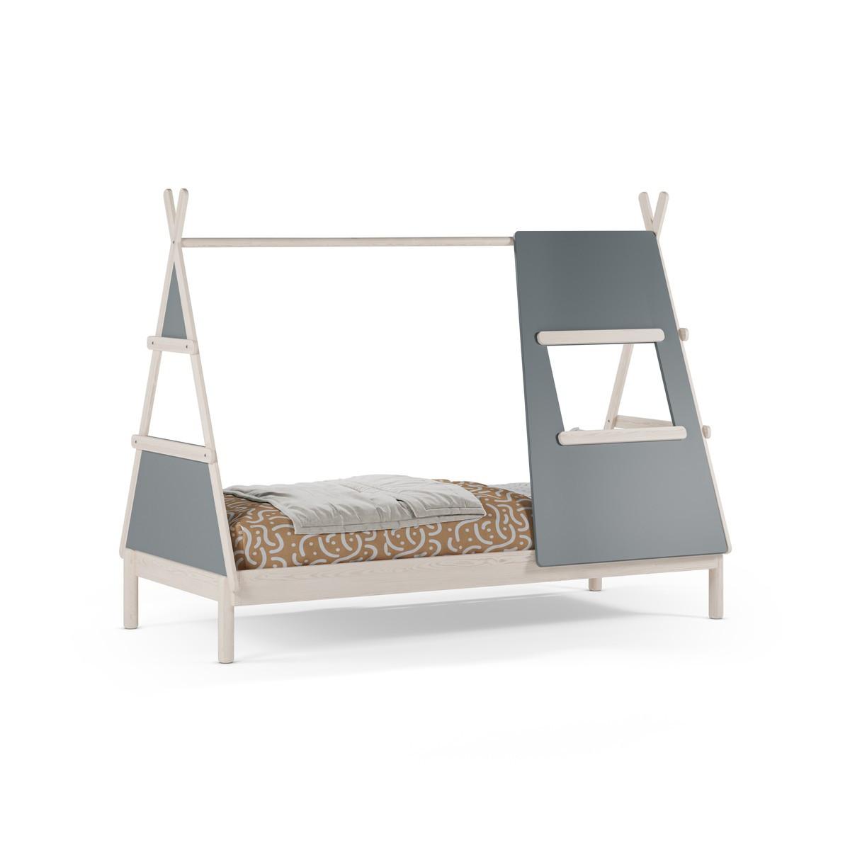 TIPIBETT 90x200 cm mit integriertem Fenster 104.6/219,4/159,3 cm - Grün, Holzwerkstoff (200/90cm) - Calicosy