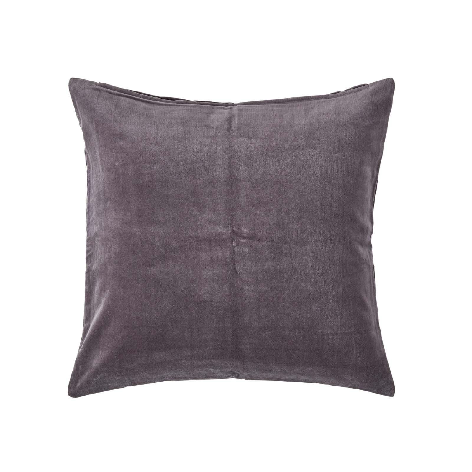 KISSENHÜLLE Baumwollsamt anthrazit 60/60 cm - Anthrazit, Textil (60/60cm) - Homescapes