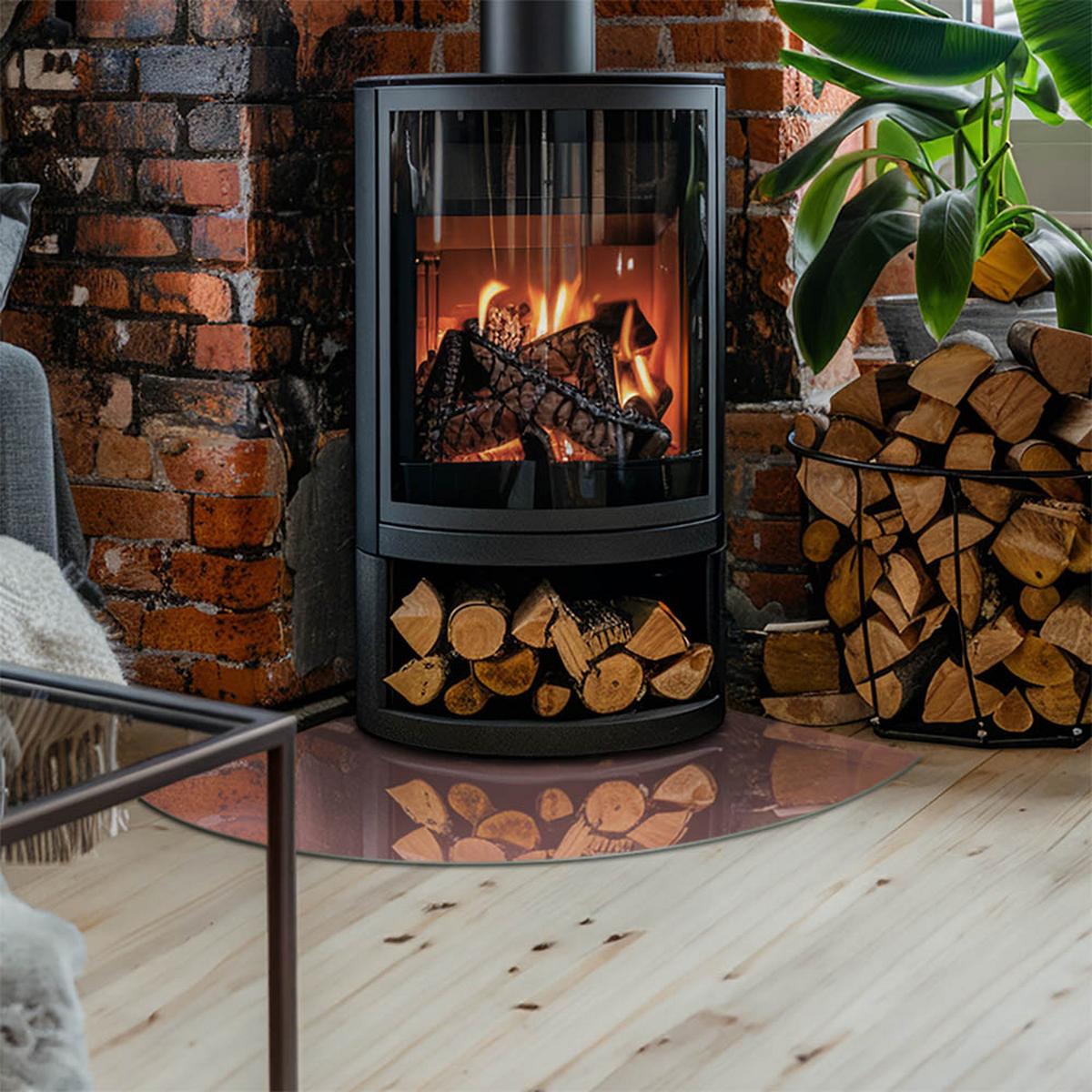 GLASPLATTE für Kamin 100x100 cm - Pink, Glas (100/100/0.4cm) - TULUP