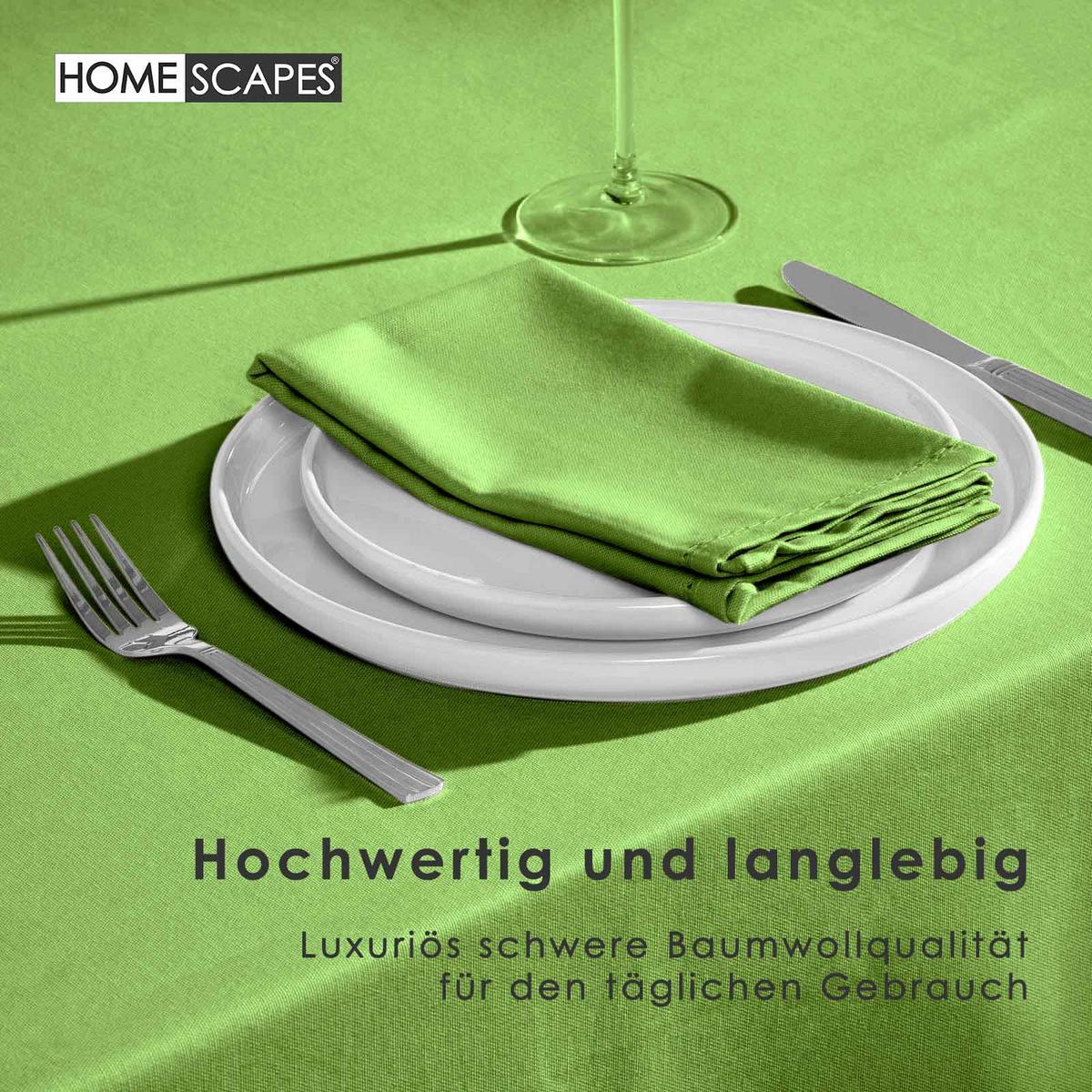 TISCHDECKE limette 137/137 cm, 100% Baumwolle - Limette, Textil (137/137cm) - Homescapes
