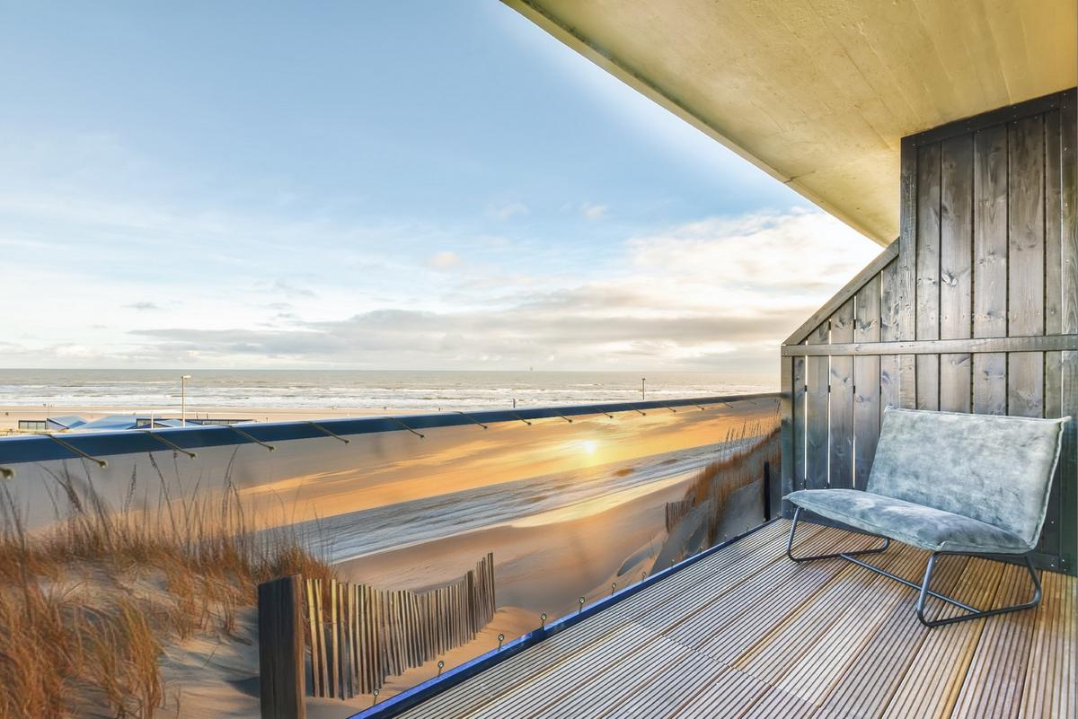 BALKON-SICHTSCHUTZ Strand - Dünen - Sonnenuntergang Deko XXL 500x110 cm - Sandfarben, Kunststoff (500/110cm) - MuchoWow