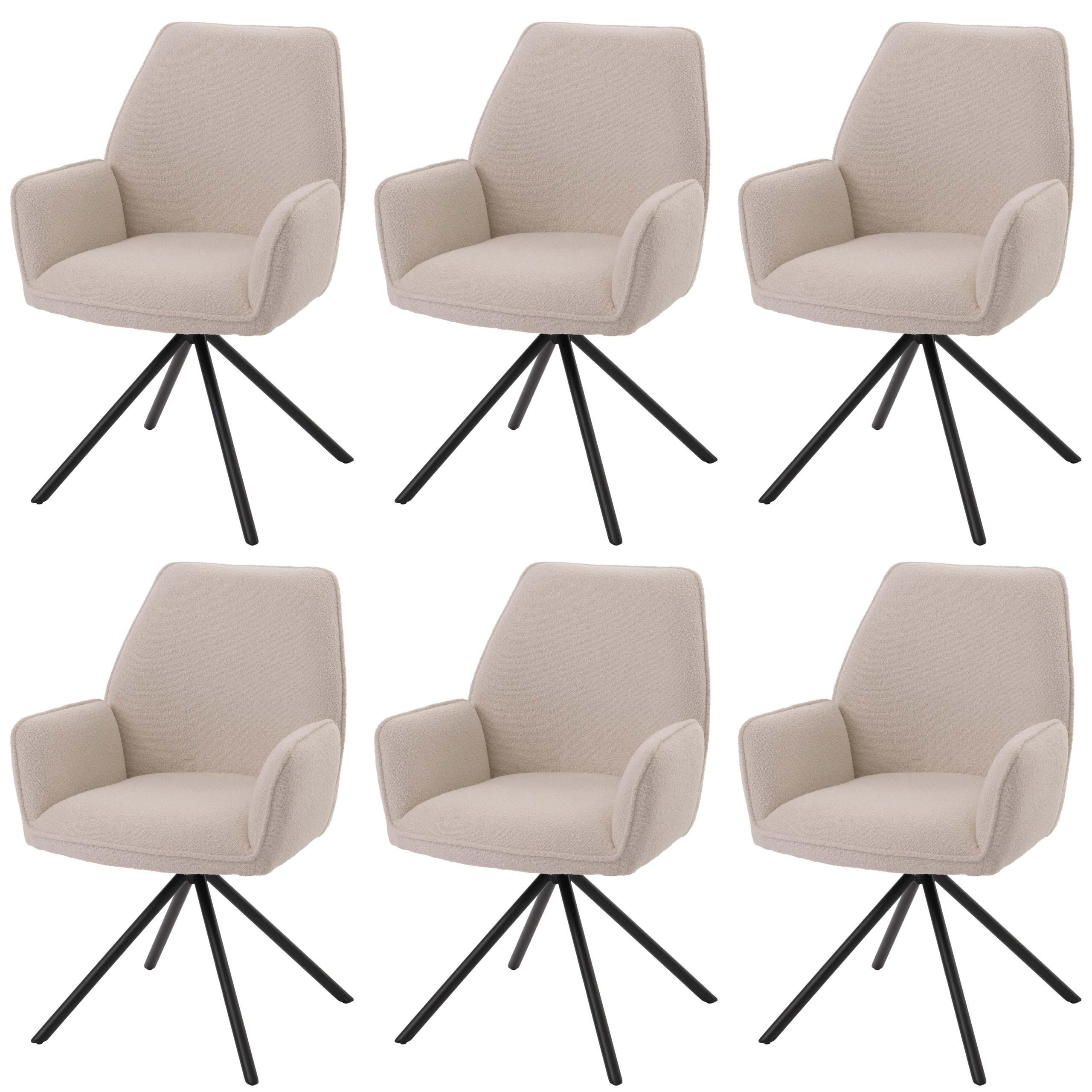 ESSZIMMERSTUHL Cremeweiß 6er-Set - Creme/Weiß, Textil (60/86/60cm) - MCW