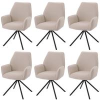 ESSZIMMERSTUHL Cremeweiß 6er-Set - Creme/Weiß, Textil (60/86/60cm) - MCW