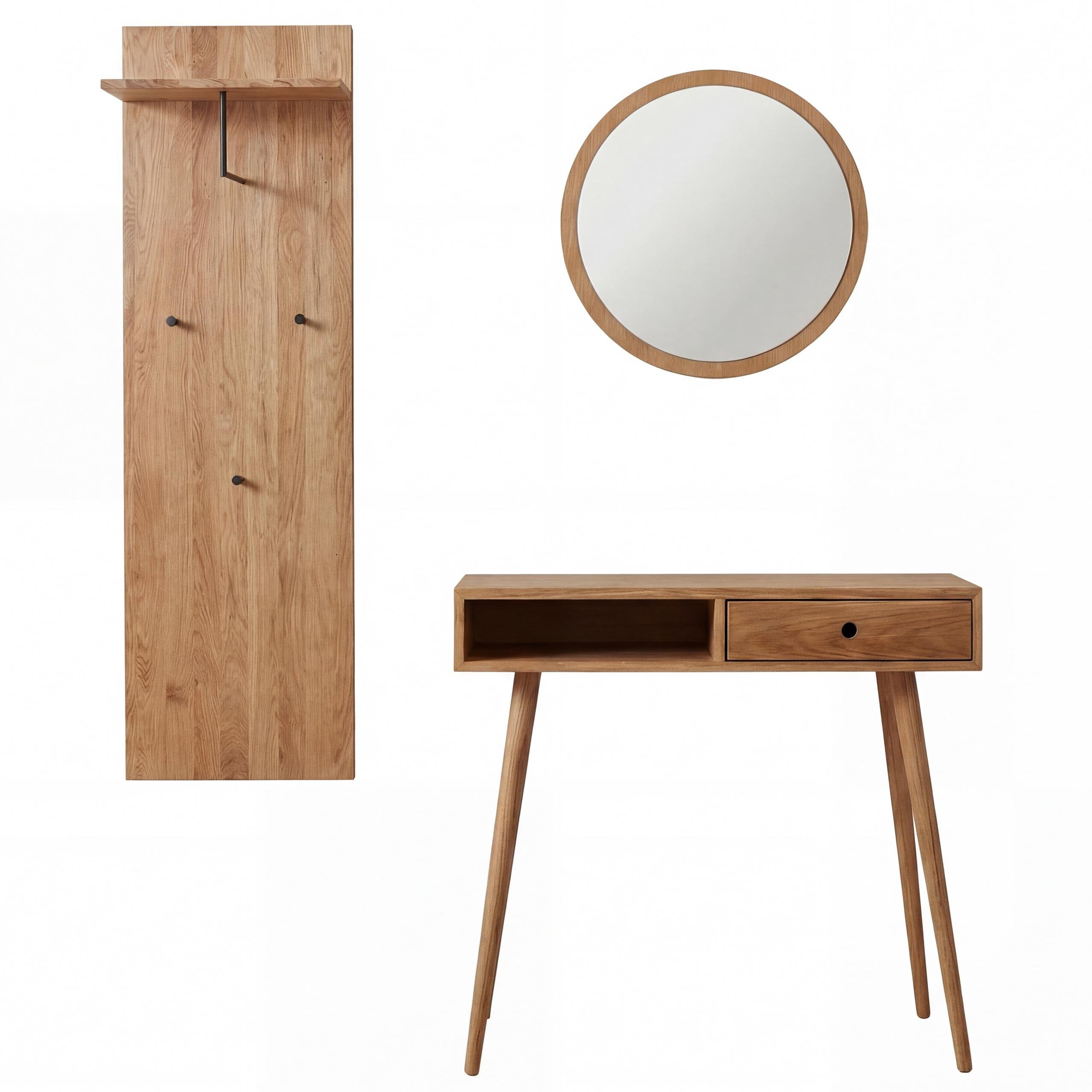 GARDEROBENSET Eiche Dekor 3er-Set - Eiche Wotan, Holz (80/80/34cm) - MCW