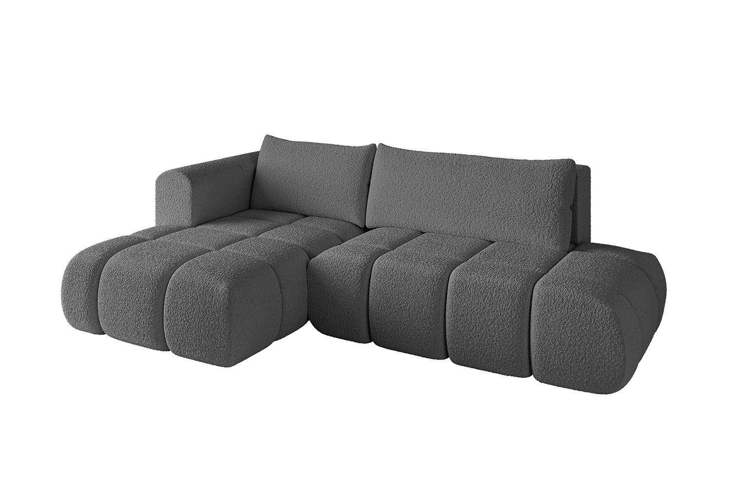 ECKSOFA Ottomane Links CLOUD-L 280x185x90 Grau Bouclé - Grau, Holzwerkstoff/Kunststoff (280/185cm) - ALTDECOR