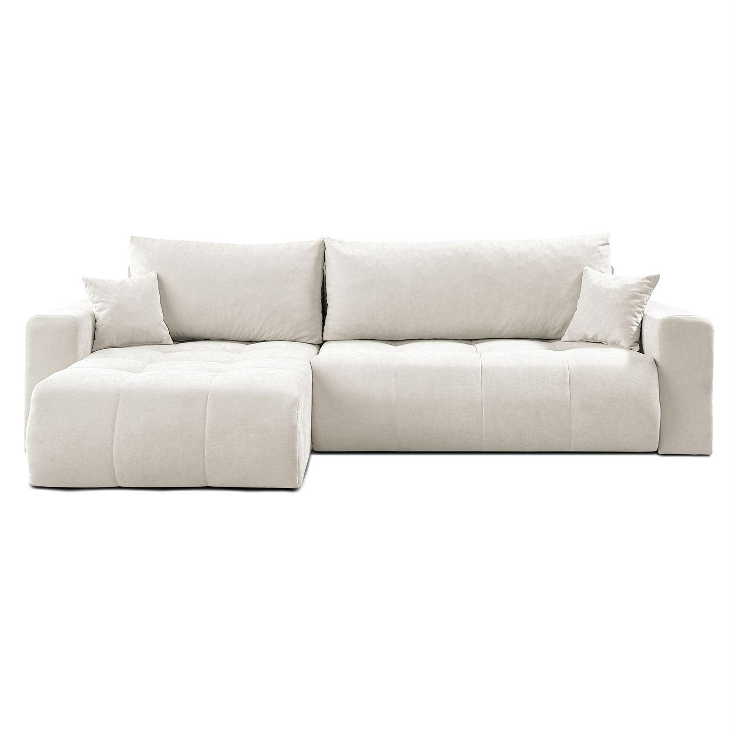 ECKSOFA Gepolstertes CLOUD mit Schlaffunktion und Bettkasten, Wind 05 - Naturfarben, Textil (277/143cm) - Lookway