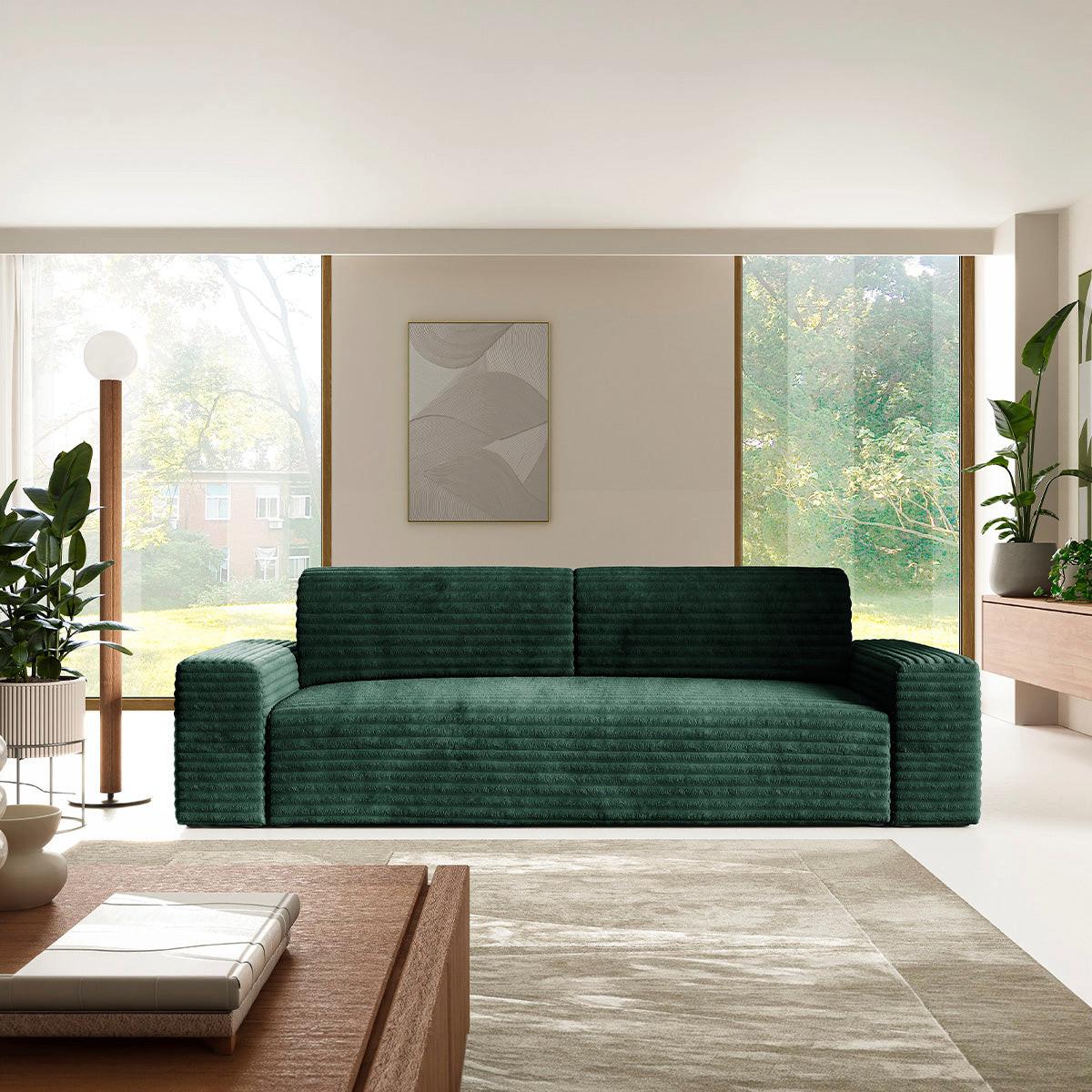SOFA Fabio 3 Sitzplätze Grün - Grün, Holz (260/82/102cm) - Petits-meubles