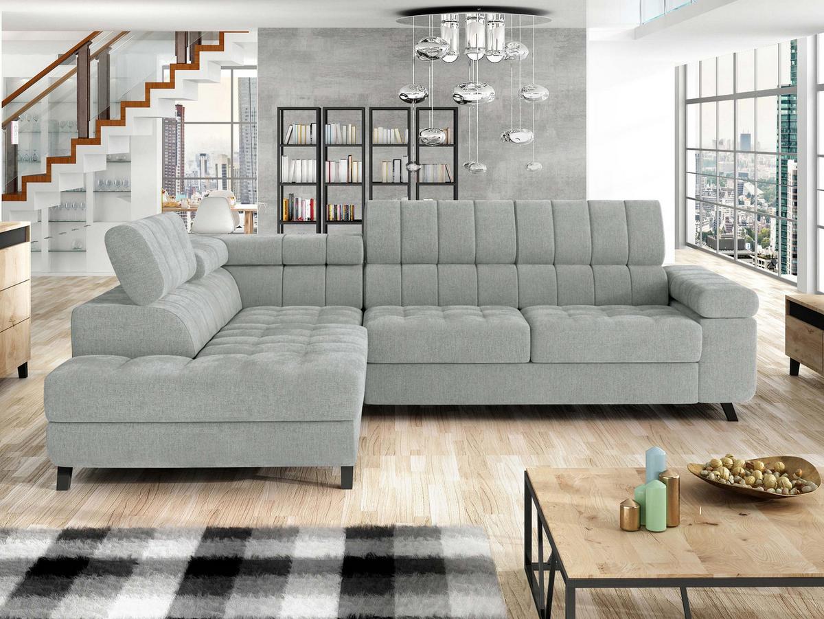 ECKSOFA Nord, Seite: Links - Graphitfarben/Schwarz, Holz/Textil (264/203cm) - MIRJAN24