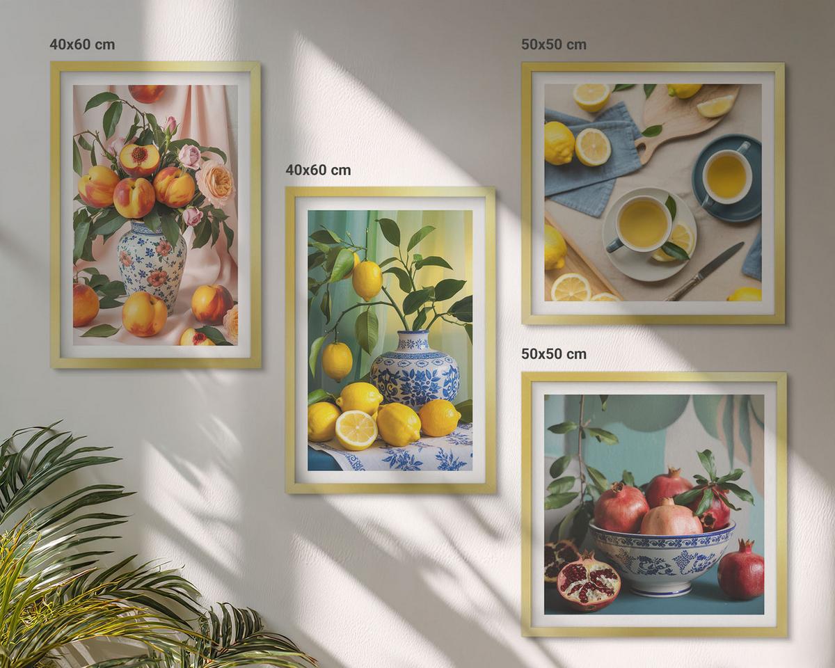 BILDER SET 4er Set - 50x50 cm & 40x60 cm Goldrahmen - Matisses stilvolle Figuren - Goldfarben, Kunststoff (50/50cm) - TULUP