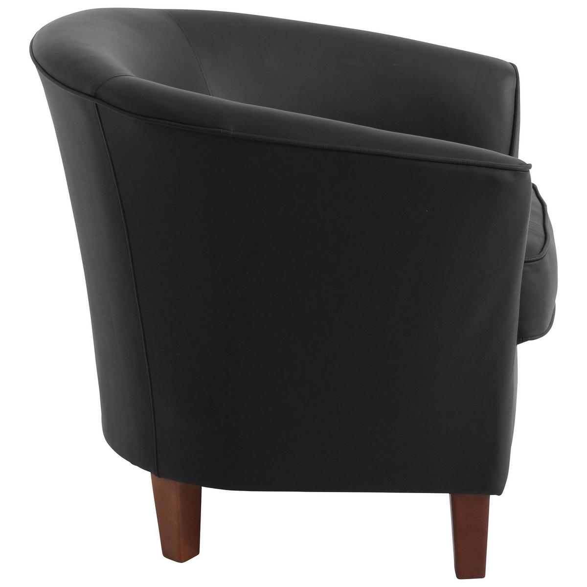 SESSEL Karine Bezug pigmentiertes Nappaleder Buche nussbaum dunkel / schwarz - Schwarz, Kunststoff (70/74/70cm) - 58aufmkessel