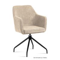 ARMLEHNSTUHL drehbar (2er-Set) Donnie 57x87x60 Schwarz/Natur - Schwarz/Naturfarben, Kunststoff (60/87/57cm) - 58aufmkessel