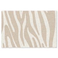 FUSSMATTE Zebramuster - Beige - Weiß - Tiermuster Schmutzfänger 180x120 cm - Beige, Kunststoff (180/0.4cm) - MuchoWow