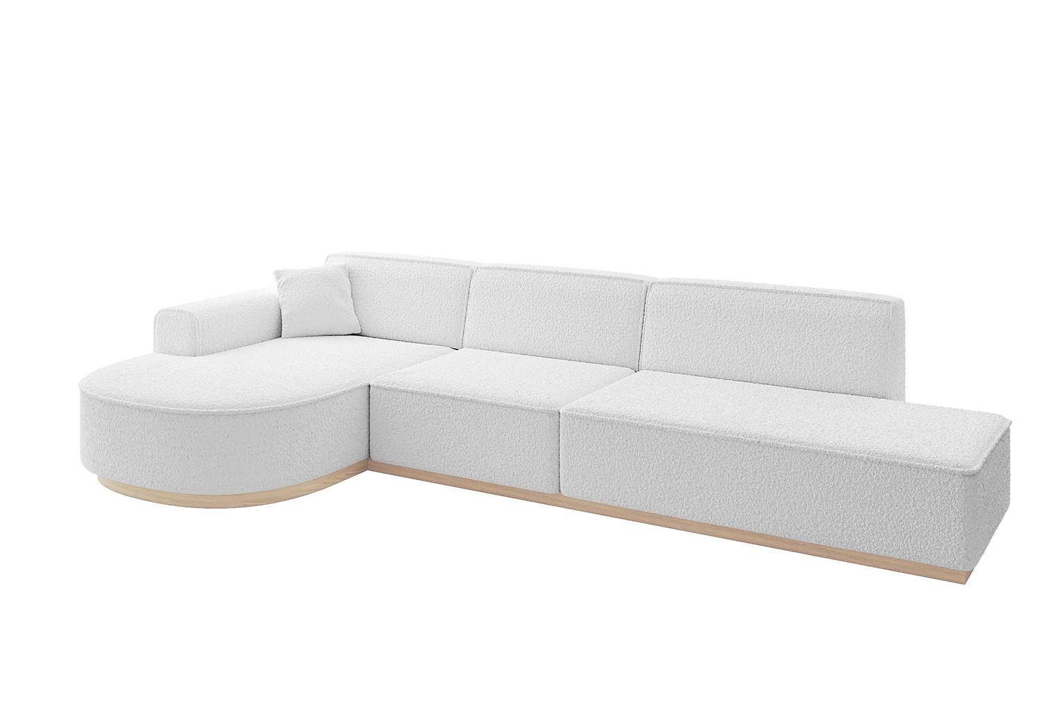 ECKSOFA Ottomane Links ARRIO-L2 - 328x171x83 cm Weiß - Weiß, Holzwerkstoff/Textil (328/171cm) - ALTDECOR