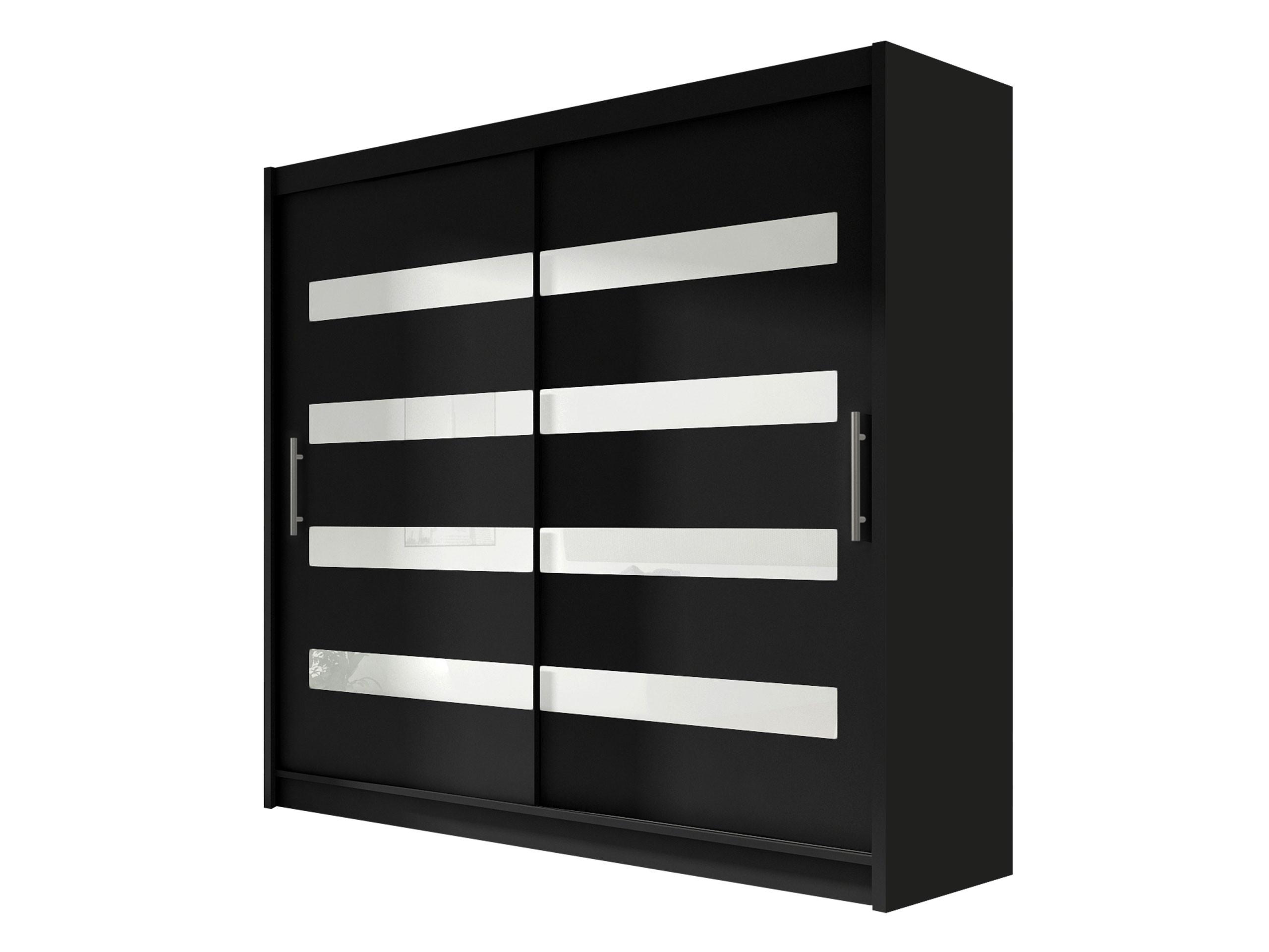 KLEIDERSCHRANK London XI - Silberfarben/Schwarz, Holzwerkstoff/Kunststoff (180/215/58cm) - MIRJAN24