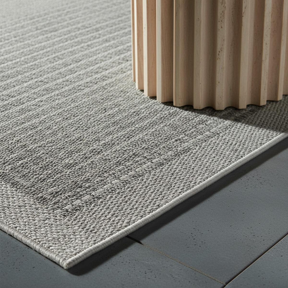 TEPPICH Outdoor DAFNE in Grau, einfarbig, 60 x 100 cm - Grau, Textil (100/60cm) - KADIMA DESIGN